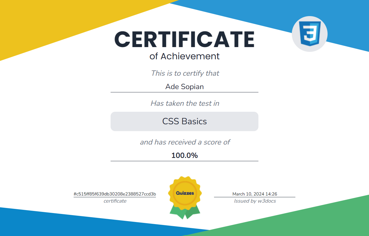 W3Docs - CSS Basic